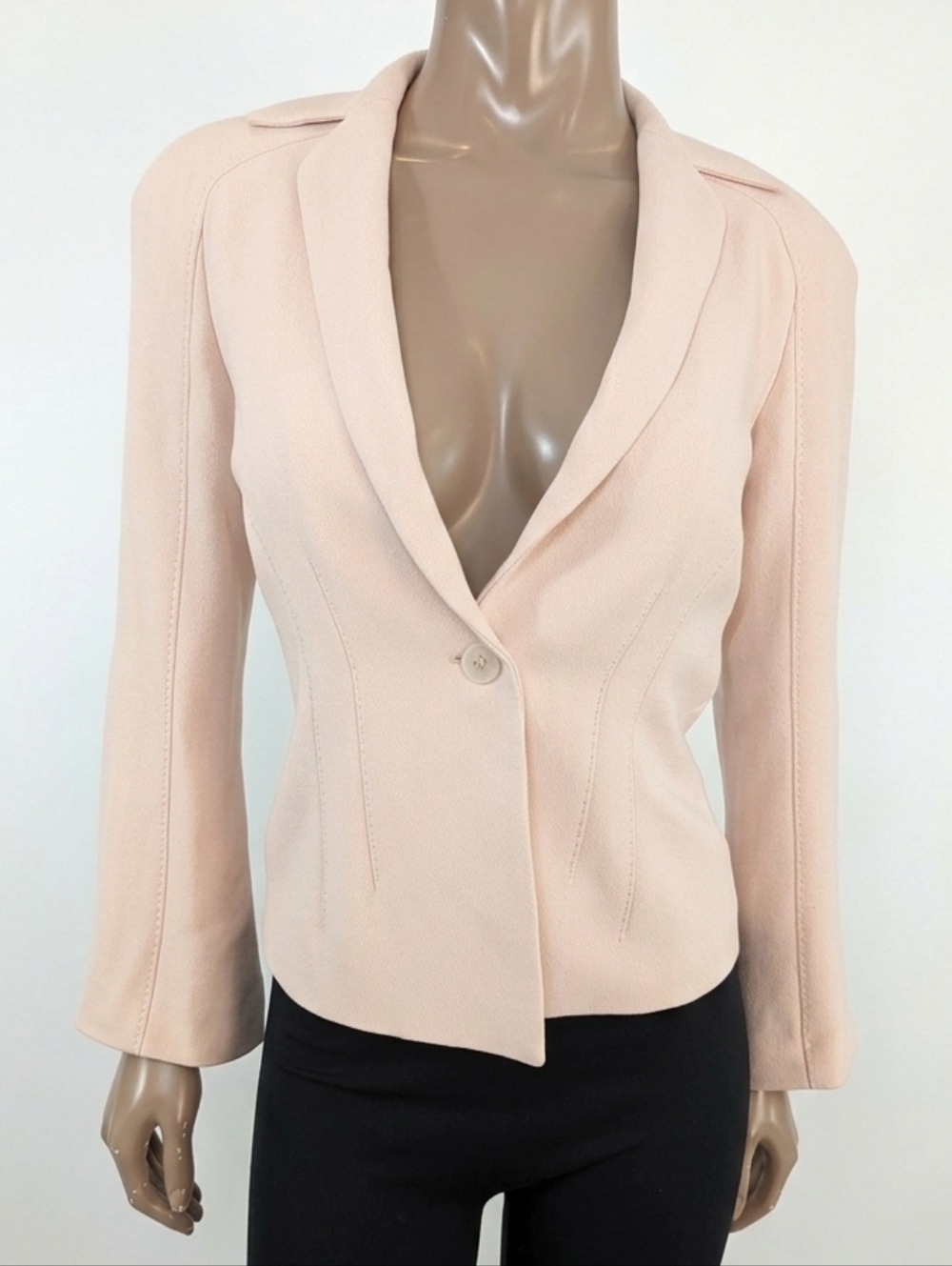 Precis Petite Pale Pink Tailored Blazer Jacket Size 8 Pastel Career Corpcore
